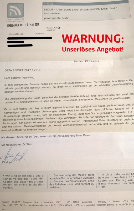 Warnung vor EXPO Guide